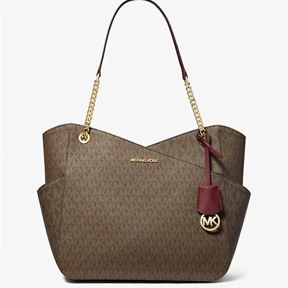MICHAEL KORS  Jet Set Large Logo Tote Shoulder Bag COLOR DARK CHERRY NWT